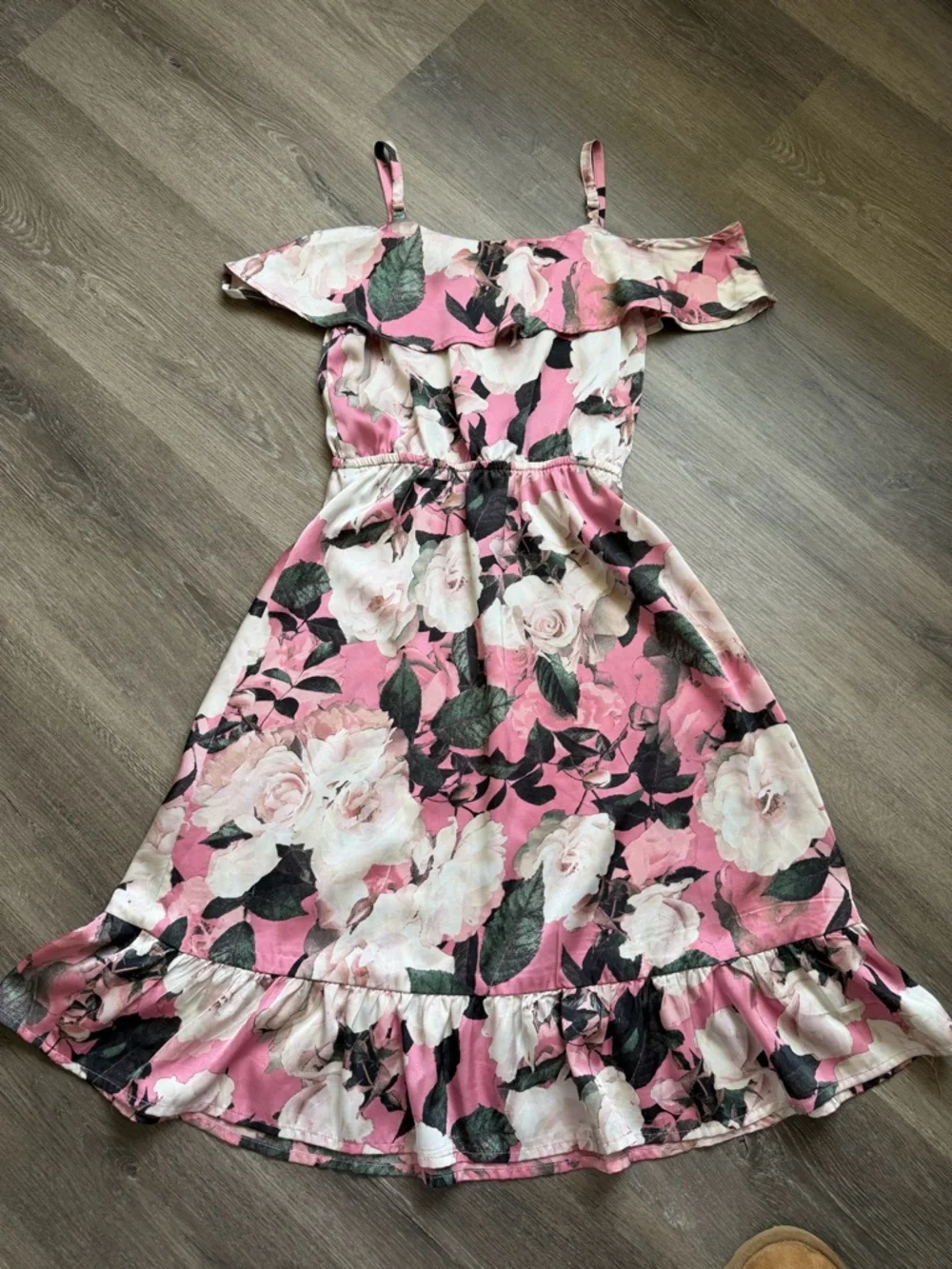 The Children's Place Big Girls' Floral Satin Dress - Picture 6 of 6